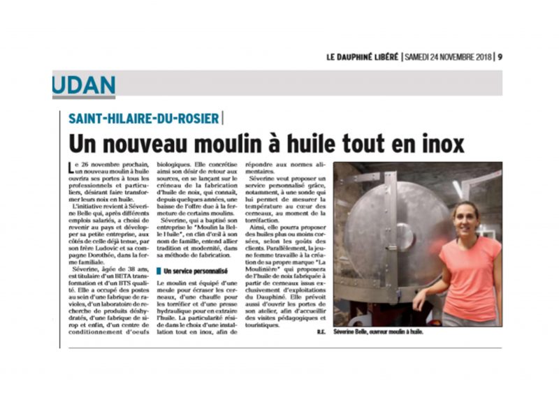 Le Dauphiné Libéré du 24 novembre 2018