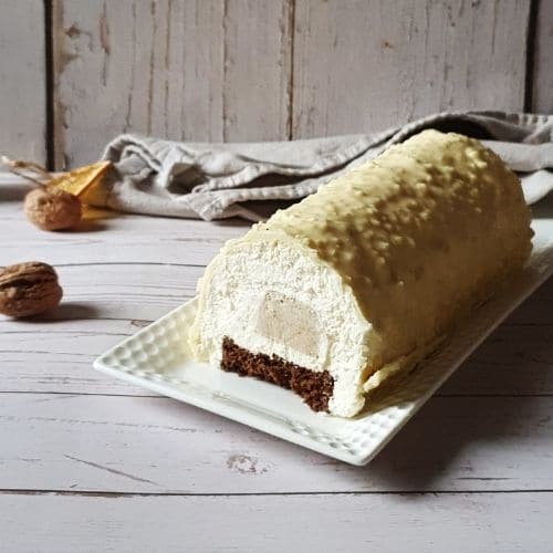Bûche sans gluten noix et vanille